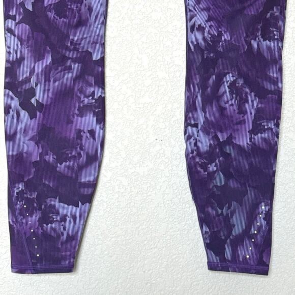 Athleta Printed Rainier Tight Legging Size M Spliced Floral Basalt Violet Purple - Picture 7 of 10